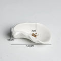 Axyaa White Ceramic Oyster Snack Dish Set