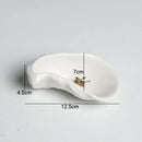 Axyaa White Ceramic Oyster Snack Dish Set