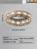 Axyaa Crystal Ceiling Light: Modern Round LED Fixture for Living Room, Bedroom, Dining Room