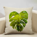 Axyaa Leaf Cushion Cover: Soft Linen Pillowcase 45x45cm