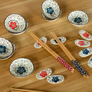 Axyaa Japanese Style Tableware Set with Chopsticks, Ceramic Sushi & Sashimi Dishes