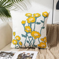 Axyaa Floral Pop Cushion Cover: Wild Daisy Design for Home Decor, Cotton Pillowcase for Sofa Bed