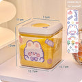Axyaa Kawaii Food Storage Containers with Lids - Cute Plastic Kitchen Organiser Jars