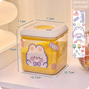Axyaa Kawaii Food Storage Containers with Lids - Cute Plastic Kitchen Organiser Jars
