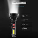 Axya Rechargeable LED Tactical Flashlight Waterproof Torch & Battery