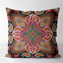 Axyaa Tan Chen Pattern Flower Cushion Cover for Home Decor