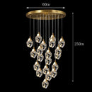 Axyaa Crystal Stair Chandelier: Modern LED Ceiling Hanging Light for Living Room