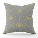 Axyaa Geometric Gray Yellow Pattern Cushion Cover for Living Room Sofa