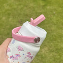 Insulated Axyaa Unicorn Mermaid Tumbler with Handle & Straw: Hot/Cold Drinks Water Kettle