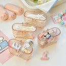 Axyaa Kawaii Cat Cable Organizer Frosted Mini Desk Storage Box With Lids