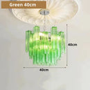 Axyaa Glass Art Pendant Light - White Pink Modern French Design for Home Decor