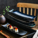Axyaa Leaf Sashimi Board | Japanese Ceramic Boat Sushi Board for Elegant Table Setting