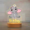 Axyaa Custom Name Children's Animal Night Light - Personalized Acrylic Lamp
