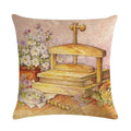 Sunflower Linen Throw Pillow Cover for Home Decor by Axyaa