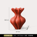 Axyaa Resin Floral Vase: Petal Shape Abstract Ornament for Home Decor