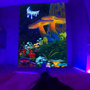 Skull Mushroom Fluorescent Tapestry Axyaa Home Decor Aesthetics Hippie Bedroom Living Room