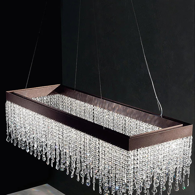 Axyaa Steel Led Crystal Pendant Light: Luxurious Dimmable Hanging Lamp