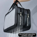 Axyaa Double Transparent PU Makeup Bag for Travel & Fitness Essentials