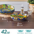 Axyaa Ceramic Pasta Bowls 42 Oz Soup Colorful Dishwasher Oven Safe, 4/8 Piece