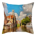 Axyaa Printed Landscape Cotton Linen Pillow Cover for Home Decor 45x45cm