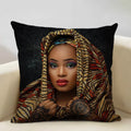 Axyaa African Lady Cushion Cover Pillow Case Sofa Decoration Linen Pillowcase