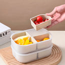 Axyaa 3 Grids Detachable Plastic Lunch Box, Microwave Safe Bento Container