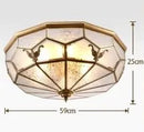 Axyaa Copper Glass Ceiling Light Retro Europe Design LED Bulb for Home Indoor Lighting
