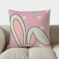 Axyaa Bunny Ears & Polka Dot Pillow Cover for Sofa, Bedroom, Car