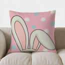 Axyaa Bunny Ears & Polka Dot Pillow Cover for Sofa, Bedroom, Car