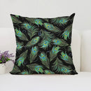Axyaa Peacock Feathers Cushion Cover Set for Bed and Sofa