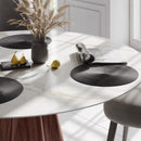 Axyaa Christmas Black Round Woven Placemats Set for Kitchen Tables - 6PCS