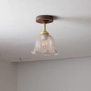Axyaa Modern Wood Glass LED Ceiling Lights for Living Room Balcony Lighting