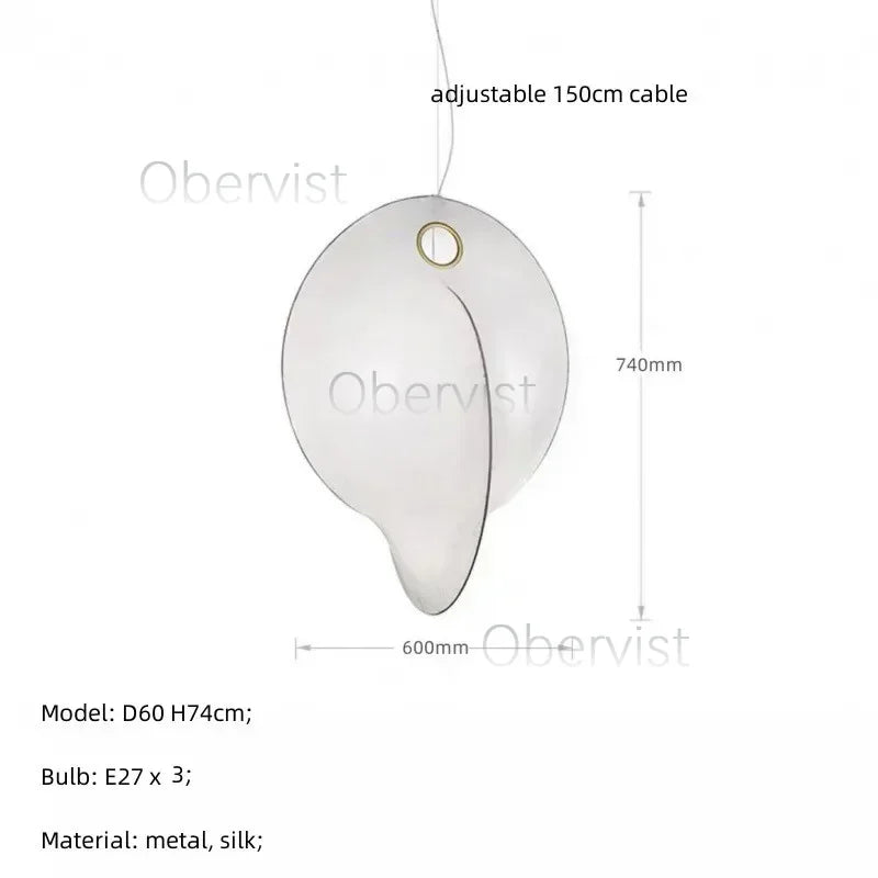 Axyaa Nordic Silk LED Pendant Chandelier for Home Decor