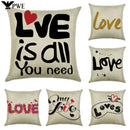 Axyaa Linen Pillowcase 45*45cm for Household Sofa Decor - Love Letter Series