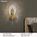 Axyaa Brass Copper LED Wall Sconces for Bedroom Living Room Lighting