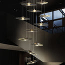 Axyaa Crystal Chandelier Stair Pendant Living Room Interior Lighting