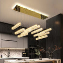 Axyaa Crystal Stair Chandelier: LED Indoor Ceiling Hanging Light for Living Room