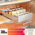 Axyaa Slide Out Cabinet Organizer Carbon Steel Kitchen Storage Drawer Pantry Rack