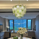 Axyaa Green Glass Chandelier for Living Room, Bedroom, Restaurant & Hotel