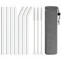 Axyaa Glass Bubble Tea Straws Set with Brush - Party Home Bar Accessories