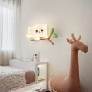 Axyaa Monkey Bear Tree Branch Wall Lamp for Children's Room