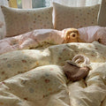 Axyaa Princess Lace Bed 4-Piece Set with Floral Cloud Design