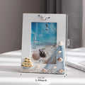 Axyaa Beach Nautical Wooden Photo Frame with Shell and Starfish Ornaments