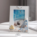 Axyaa Beach Nautical Wooden Photo Frame with Shell and Starfish Ornaments