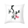 Axyaa Fresh Ink Flower Print Pillowcase: Perfect for Office, Living Room, Car Decor
