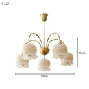 Axyaa Lily of the Valley Copper Chandelier: Modern Cream Style Pendant Lighting for Home