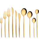 Axyaa Gold Flatware Set - 10Pcs Stainless Steel Dinnerware Cutlery Silverware