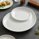 Axyaa Ceramic Spiral Partition Plate for Dumplings & Sushi, Fries with Shrimp Plate
