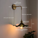 Axyaa Japanese Glass Wall Light Fixture for Corridor and Living Room