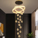 Axyaa Luxury Crystal Chandelier Stair Living Room Indoor Lighting